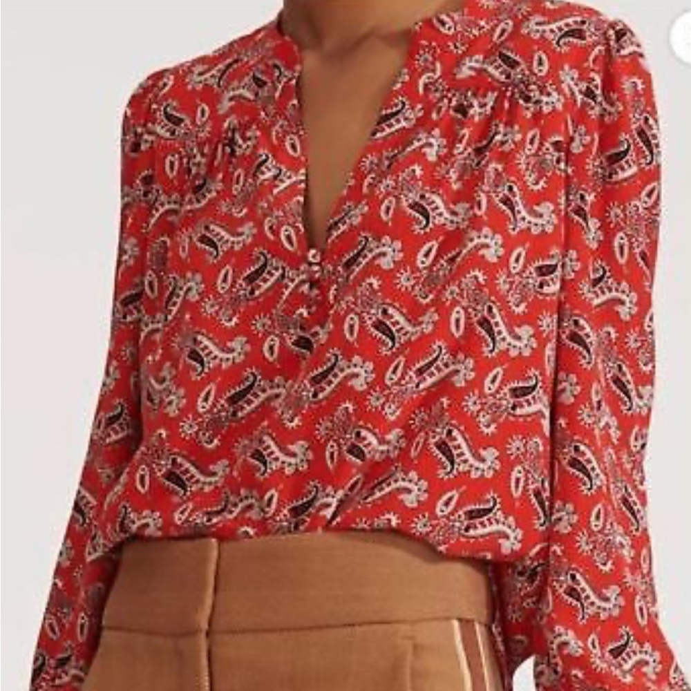 Veronica Beard Abbie Paisley Silk Blouse 2